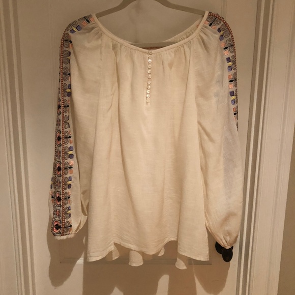 Tory Burch Sz M Ivory Cotton Blend Luna Embroidere - Picture 2 of 7